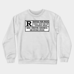 Rated R For Race - White/Black Crewneck Sweatshirt